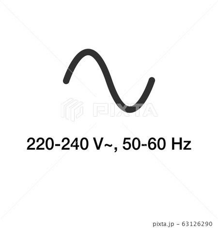 Symbol of AC source, ac sinusoid icon. Stock Vector illustration isolated on white background. 63126290
