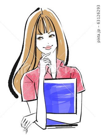 働くOL 青いファイル 働くOL 青いファイル 63126293