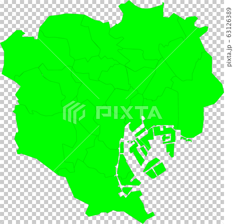 東京都 23区 全区 地図のイラスト素材