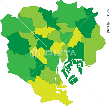 東京都 23区 全区 地図のイラスト素材