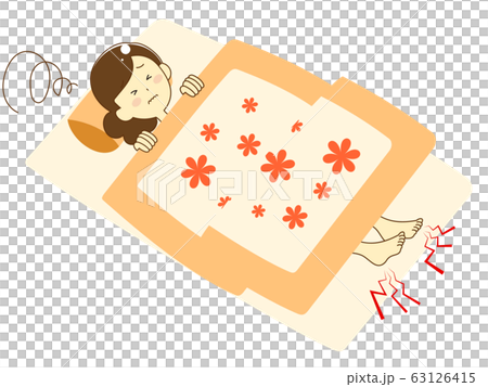 A woman sleeping on a futon 63126415