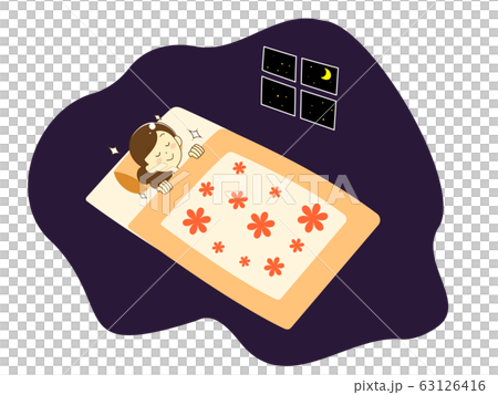 A woman sleeping on a futon A woman sleeping on a futon 63126416