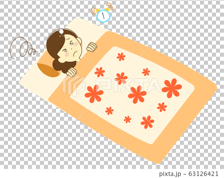 A woman sleeping on a futon 63126421