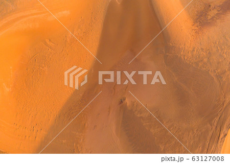 Aerial view of red Desert Safari with sand dune in 63127008
