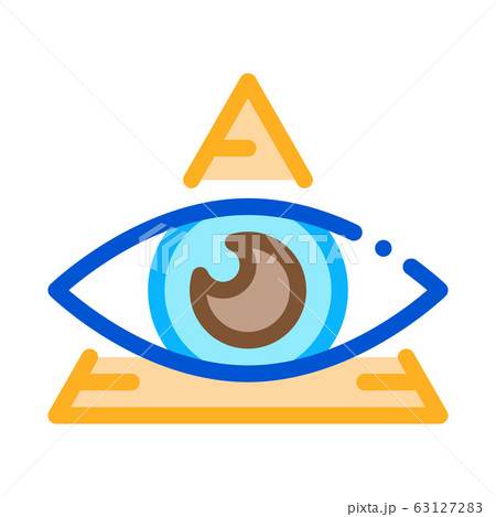 All-seeing Eye Icon Vector Outline Illustration 63127283