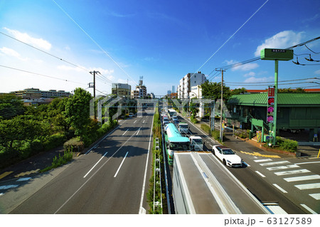 交通　環八通り　環状八号線　世田谷区　東京　ワイド 63127589