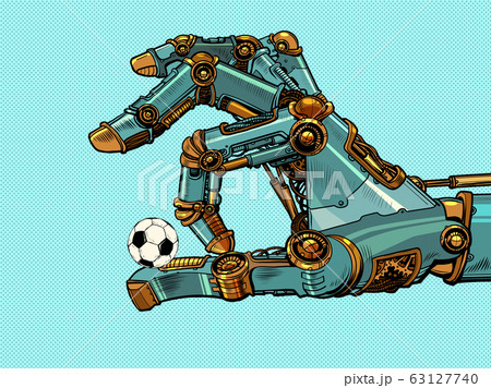 the robot and the soccer ball 63127740