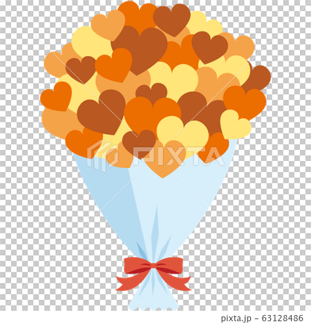Orange heart simple bouquet 63128486