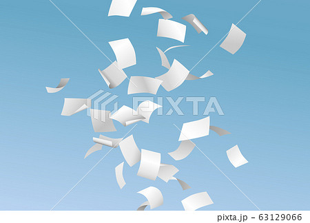 Vector Pages Or Documents Flying Down In The Windのイラスト素材