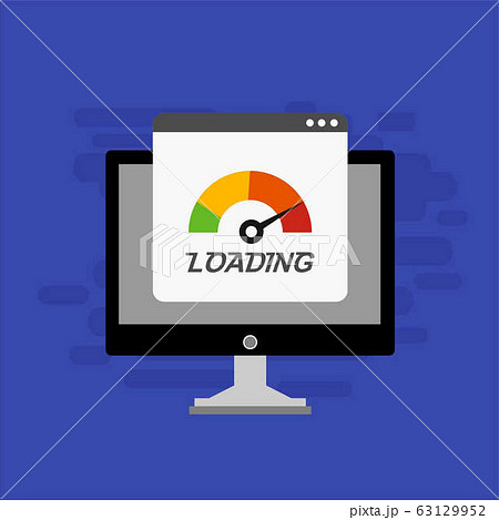 laptop with Speedometer Internet Speed icon. laptop with Speedometer Internet Speed icon. 63129952