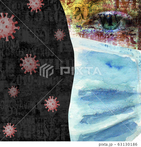 Woman with green eyes wearing face mask Woman with green eyes wearing face mask 63130186