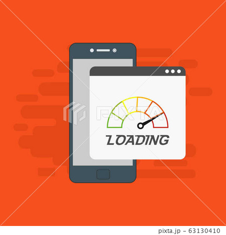 smartphone with speed test on the screen. Vector smartphone with speed test on the screen. Vector 63130410