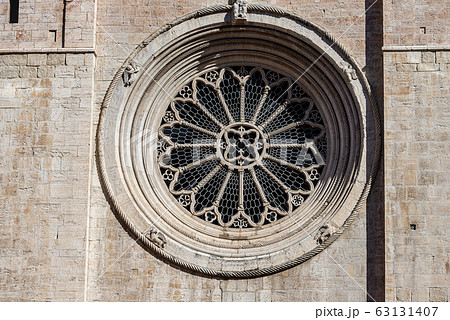Rose window of the San Vigilio Cathedral in Trento Italy Rose window of the San Vigilio Cathedral in Trento Italy 63131407