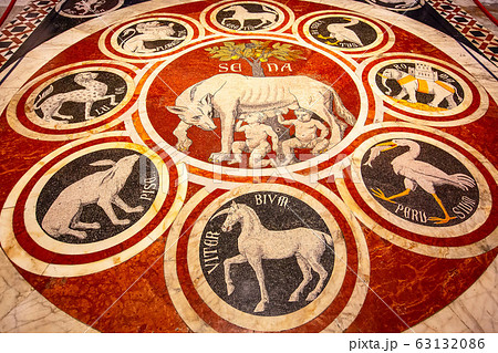 Roman Wolf Romulus Remus mosaic floor 63132086