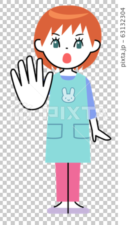 拒絶する保育士 63132304