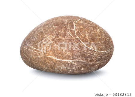 Brown pebble isolated 63132312