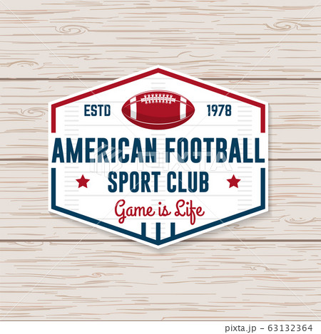 American football or rugby club badge. Vector. Concept for shirt, logo, print, stamp, tee, patch. Vintage typography design with american football ball silhouette American football or rugby club badge. Vector. Concept for shirt, logo, print, stamp, tee, patch. Vintage typography design with american football ball silhouette 63132364