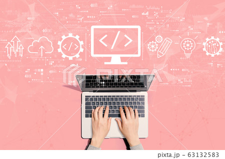 Web development concept with person using laptop 63132583