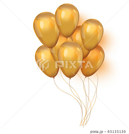Set of shiny golden balloons for your design Set of shiny golden balloons for your design 63133130