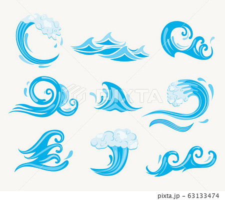 Set of sea waves. Set of sea waves. 63133474