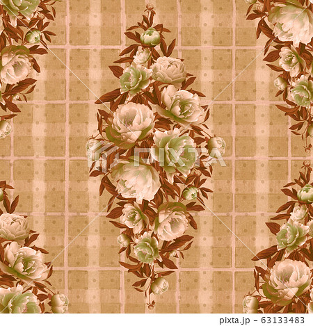 Vintage floral pattern, soft beige background 63133483