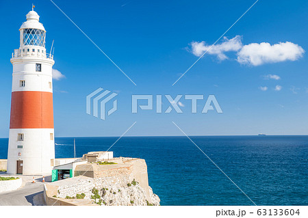 a lighthouse on the coast of the ocean serves to indicate the direction of lost ships 63133604