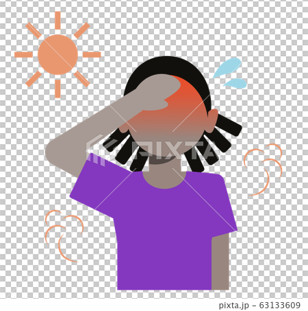 Woman sweating outdoors in midsummer Woman sweating outdoors in midsummer 63133609