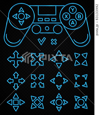 Neon Game Controller Vector Hd PNG Images, Neon Blue Game Controller, Neon,  Game, Gamepad PNG Image For Free Download