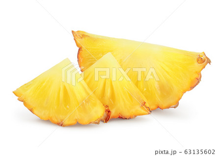 pineapple slice isolated on white background with clipping path and full depth of field 63135602