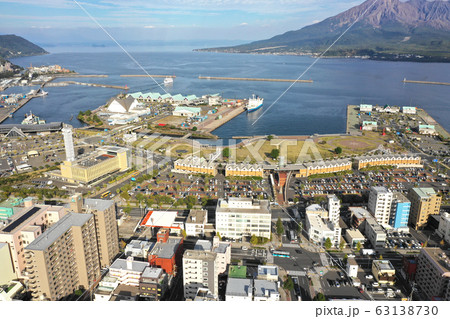 錦江湾と鹿児島港付近の空撮 錦江湾と鹿児島港付近の空撮 63138730