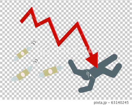 株価暴落のイラスト素材