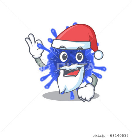 Bacteria coronavirus in Santa cartoon character design showing ok finger 63140655