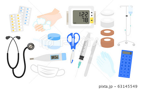 医療器具 医療 病院 アイコン イラストセットのイラスト素材