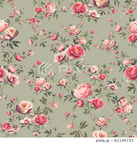 Vintage floral pattern, soft beige background - Stock Illustration ...