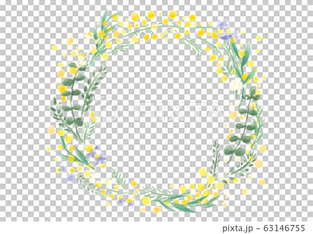 水彩風ボタニカルフレーム 63146755