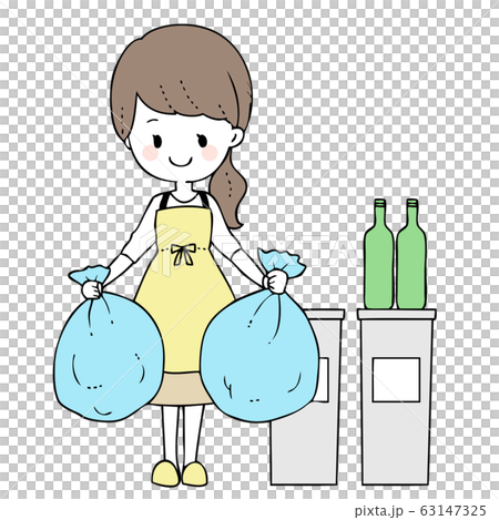女人扔掉垃圾 女人扔掉垃圾 63147325