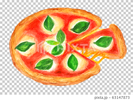 ピザ(水彩画)01のイラスト素材 [63147873] - PIXTA