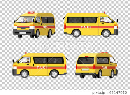 ワンボックス、タクシー、車、大型、イラスト、セット ワンボックス、タクシー、車、大型、イラスト、セット 63147910