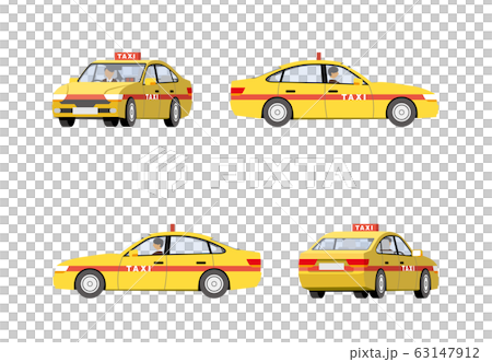タクシー、セダン、車、イラスト、セット タクシー、セダン、車、イラスト、セット 63147912
