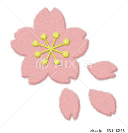 フェルト風イラスト素材 桜のイラスト素材