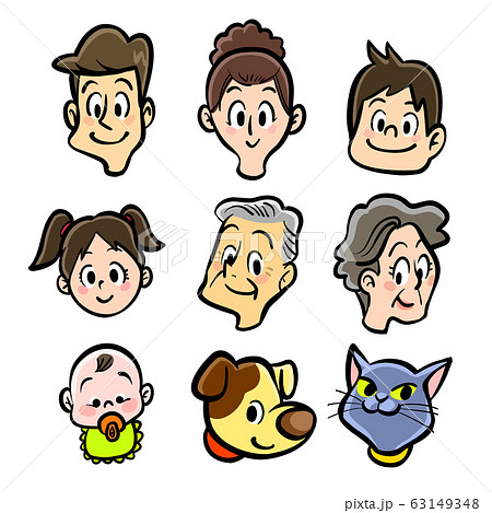 家族の表情 ニコニコのイラスト素材