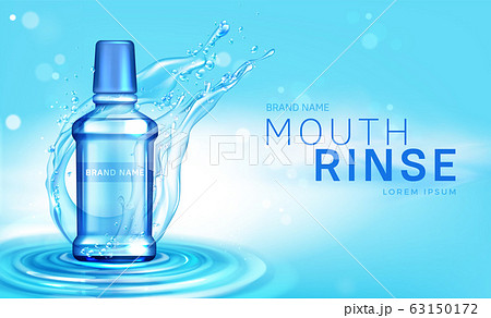 Mouth rinse bottle in water splash promo poster Mouth rinse bottle in water splash promo poster 63150172