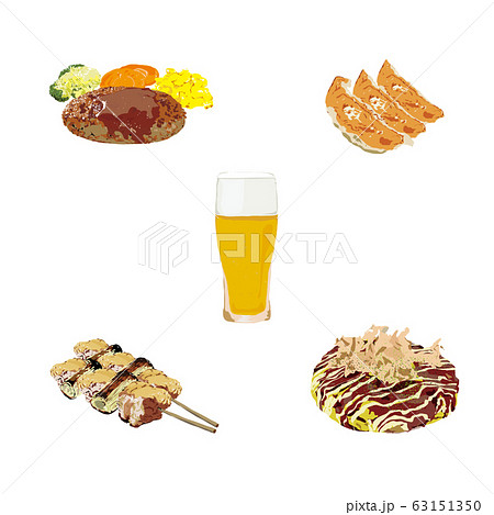 リアルな料理のイラスト素材