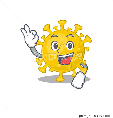 Corona virus diagnosis cartoon character design style making an Okay gesture 63151366