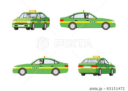タクシー、セダン、車、イラスト、セット タクシー、セダン、車、イラスト、セット 63151472