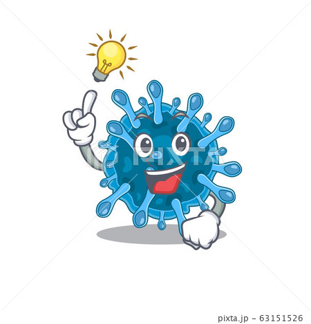 Have an idea gesture of microscopic corona virus mascot character design Have an idea gesture of microscopic corona virus mascot character design 63151526