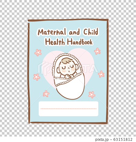 母子健康手帳 水色 英語表記のイラスト素材