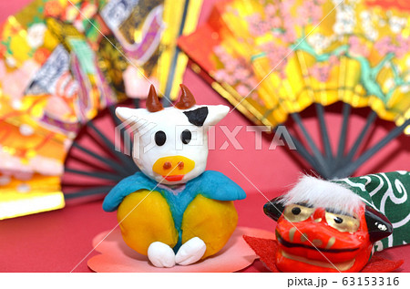 2021年・年賀状素材・丑年 63153316