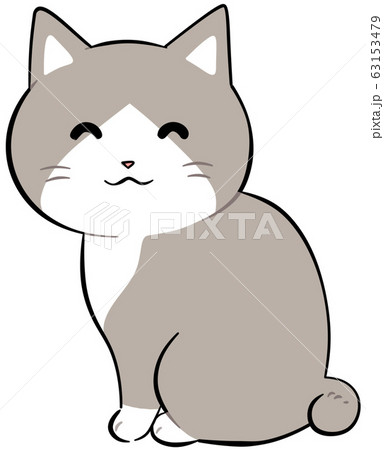 団子しっぽの猫のイラスト素材