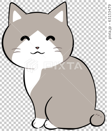 団子しっぽの猫のイラスト素材